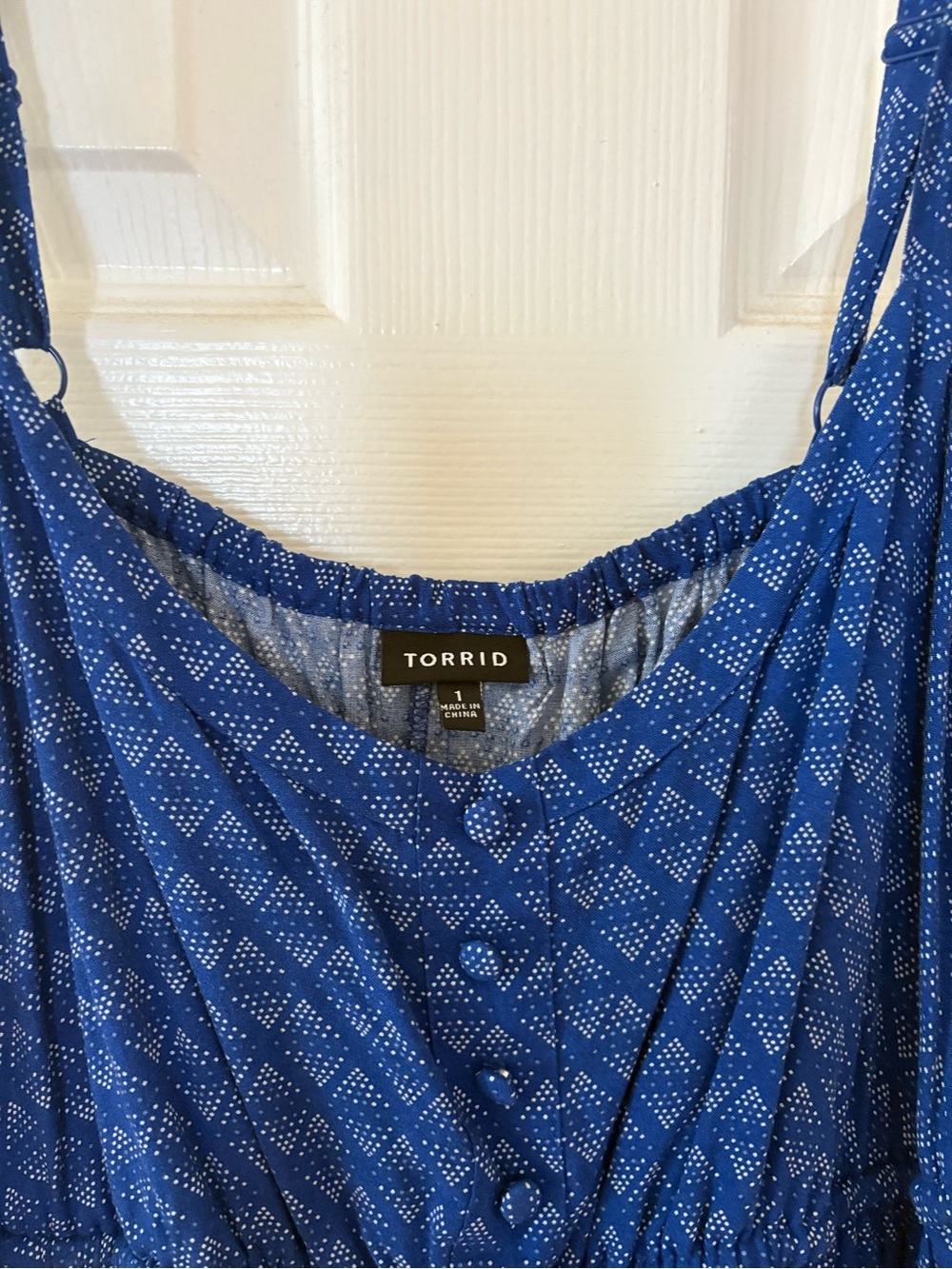 torrid Blue Dot Diamond-Print Button-Front dress